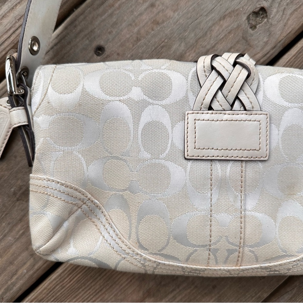 Coach Signature Jacquard Classic C Buckle Braided Shoulder Bag Y2K Hobo 6280 - Picture 7 of 16